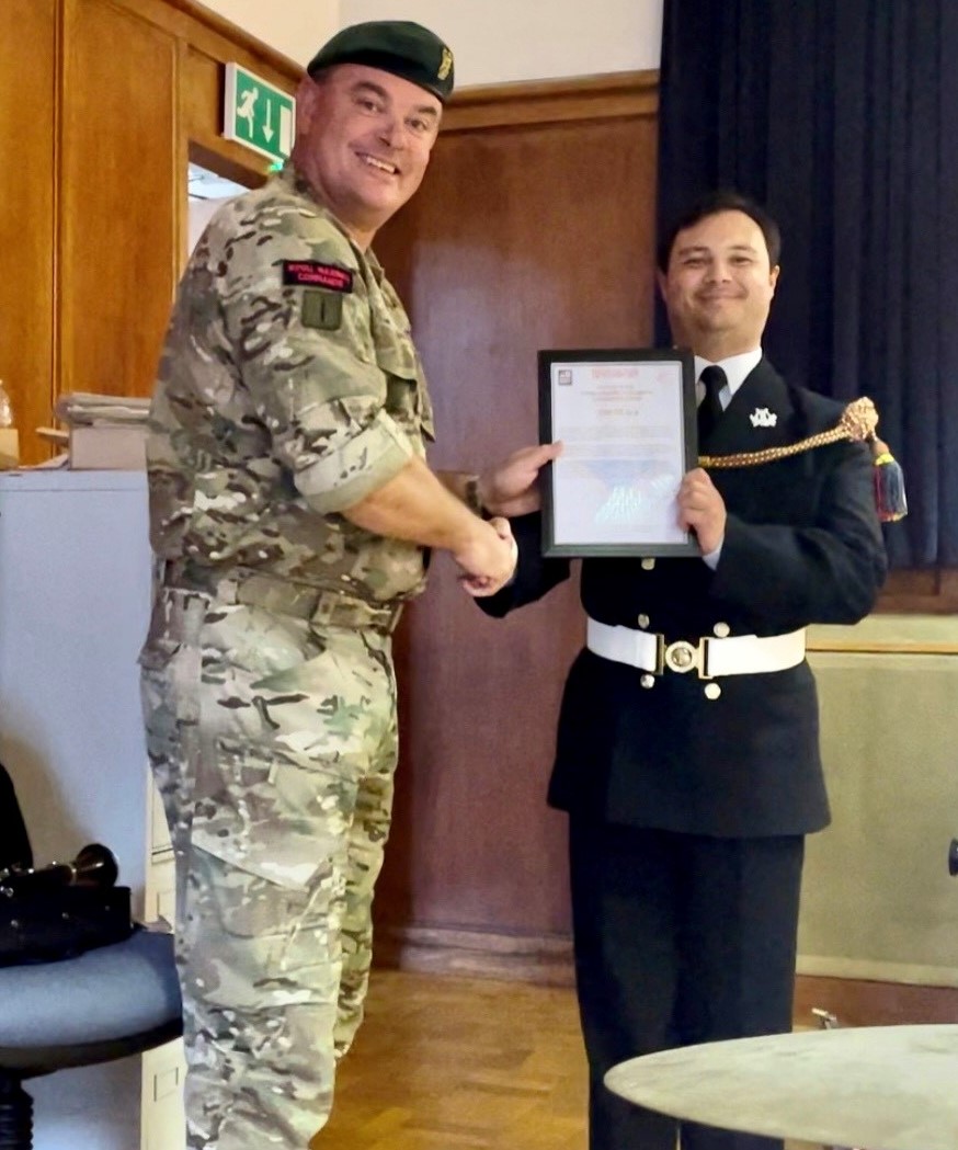 Tim Healy receiving his Commendation